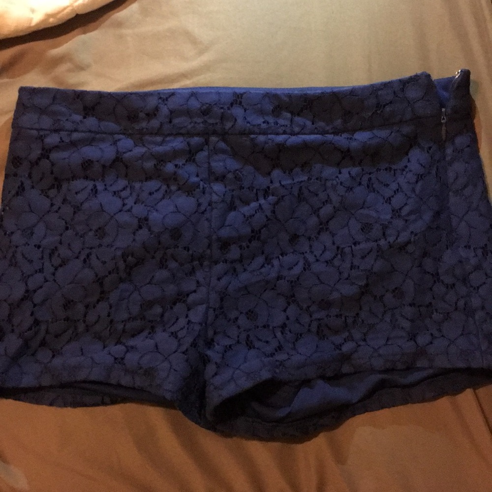 Blue lace shorts